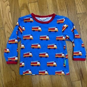 Toby Tiger Firetruck Long Sleeve Shirt 2-3y